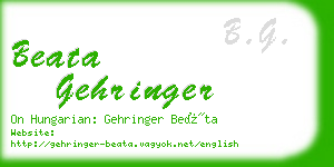 beata gehringer business card